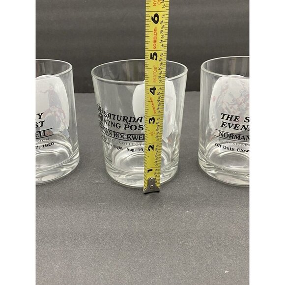Vintage Norman Rockwell Saturday Evening Post On The Rocks Glasses Set‎ of 3 - Picture 4 of 13